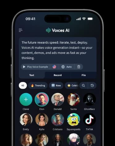 Voice Aaron voice generator app screenshot